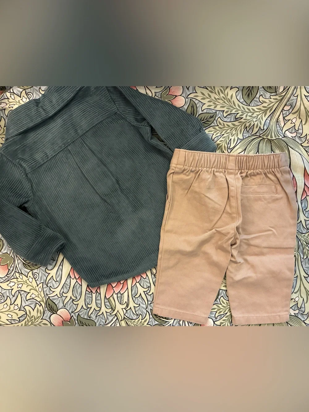 Carter's Green Corduroy Shirt with Khaki Pants
